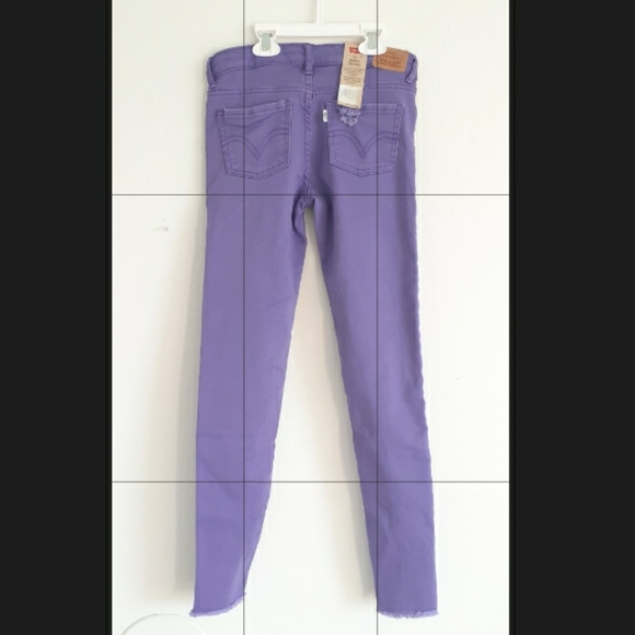 (SOLD) Levi's 710 distressed purple super skinny jeans with adjustable waist - Picture 9 of 10